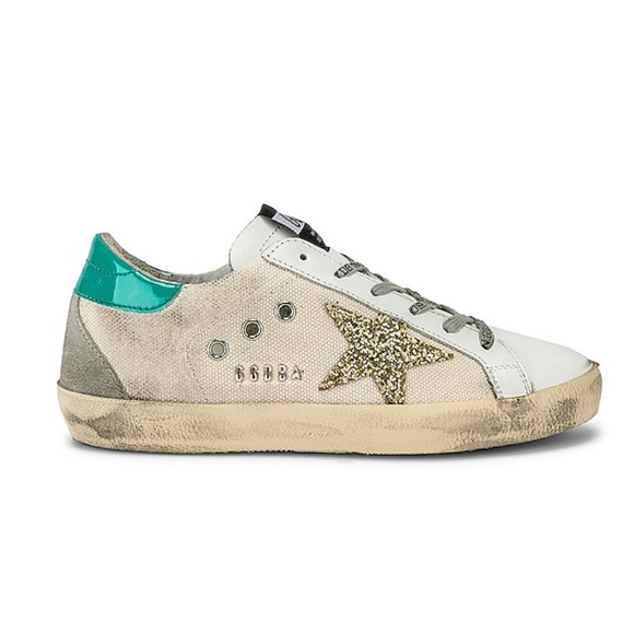 Golden Goose Shoes - Golden Goose Superstar Sneaker in Natural & Gold
